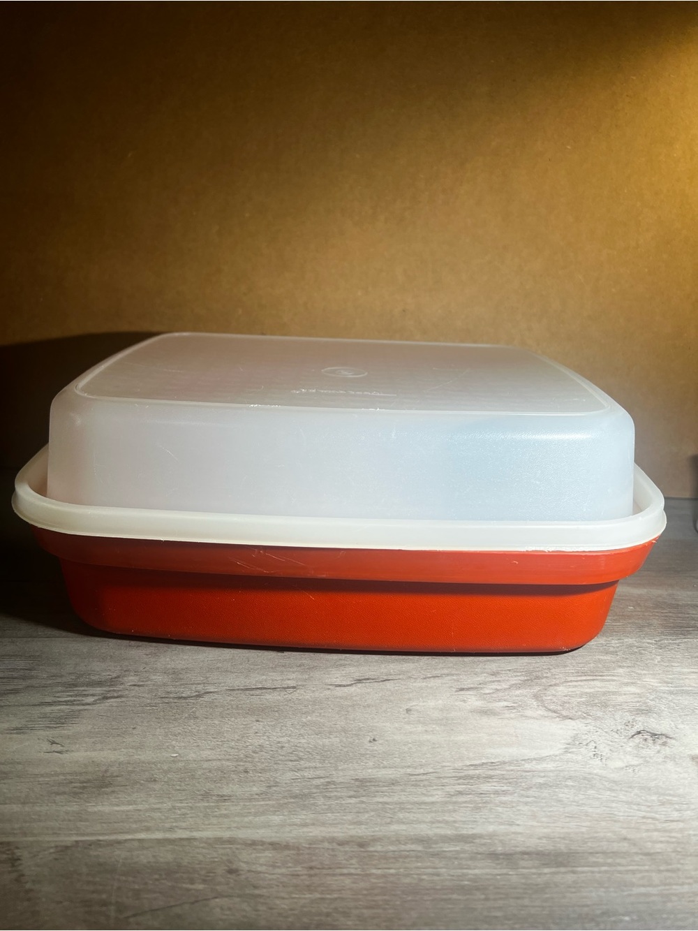 Vintage Tupperware Season-Serve Marinating Container (model 1294) in paprika red